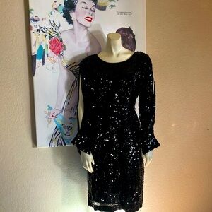 Beautiful black sequins dress.